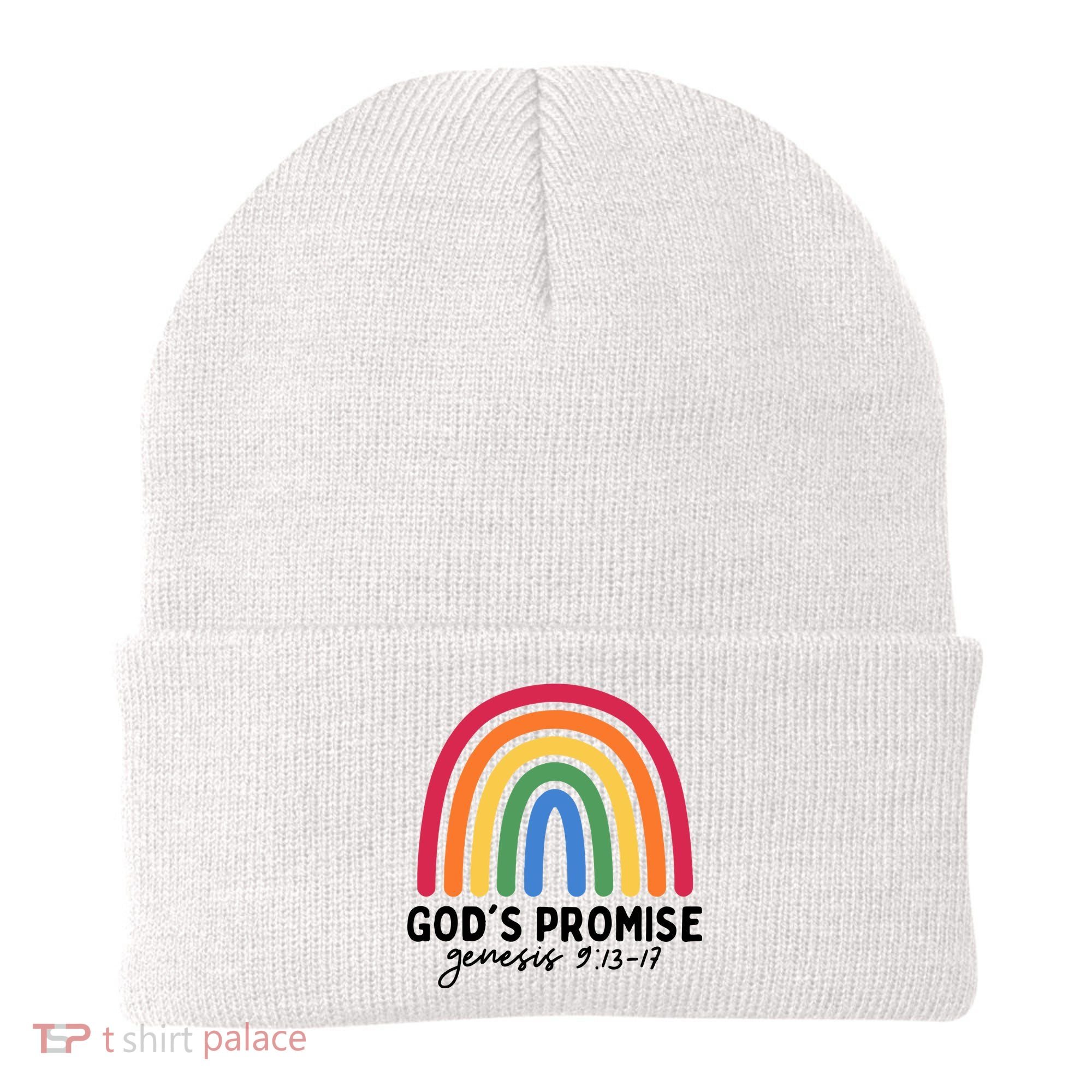 Gods Promise Christian Rainbow Beanie