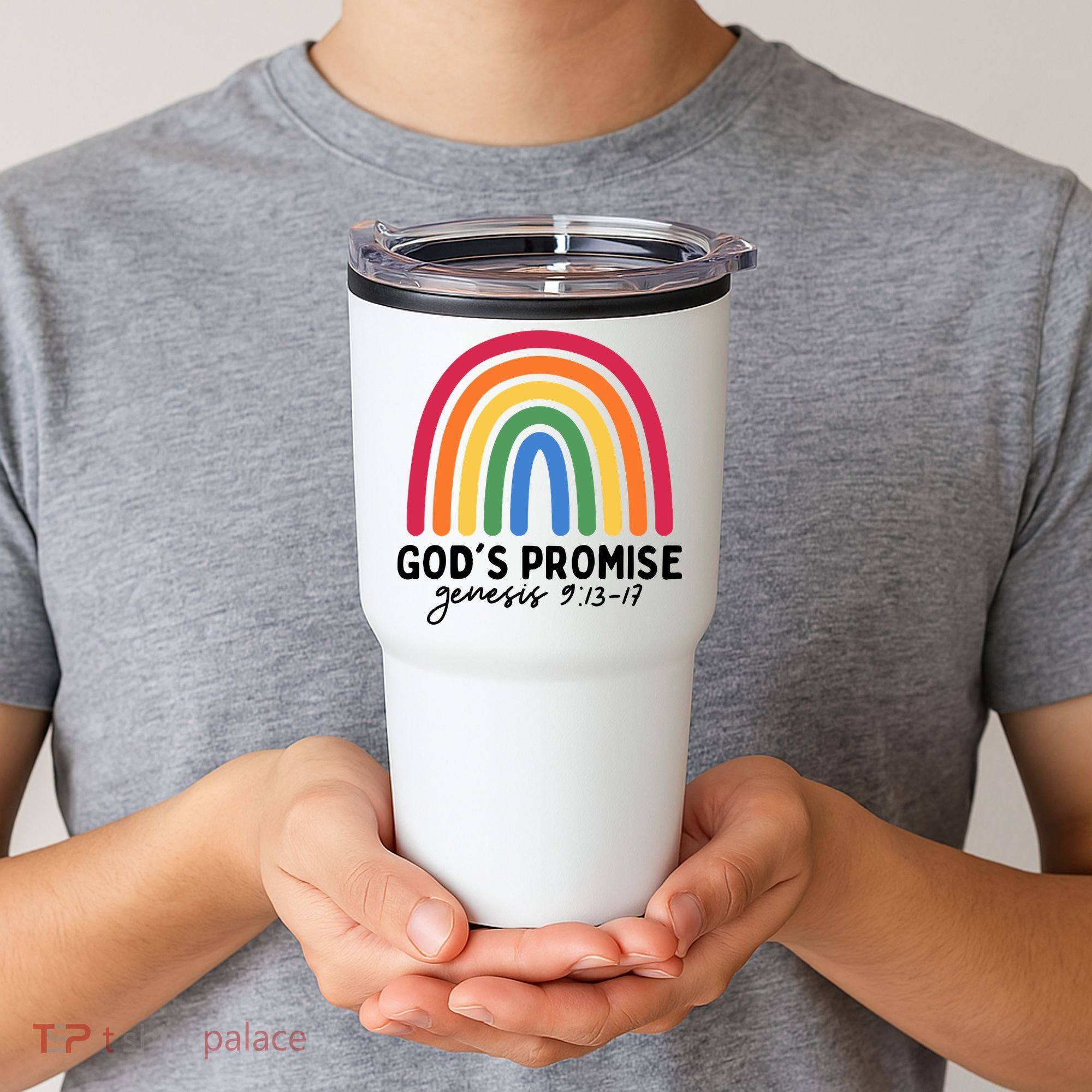 Gods Promise Christian Rainbow Tumbler