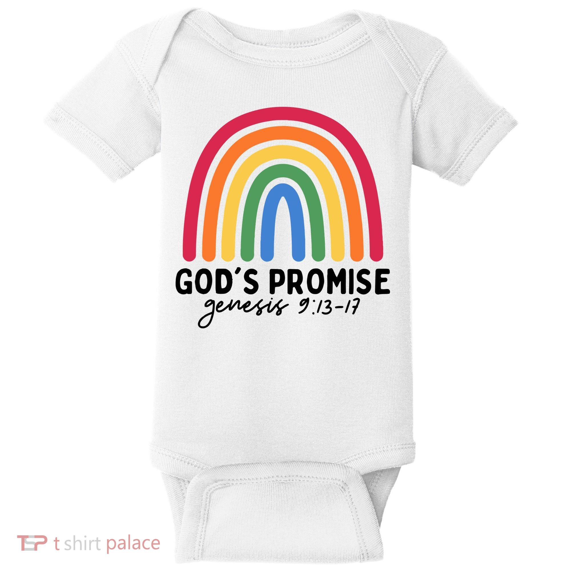 Gods Promise Christian Rainbow Baby Bodysuit