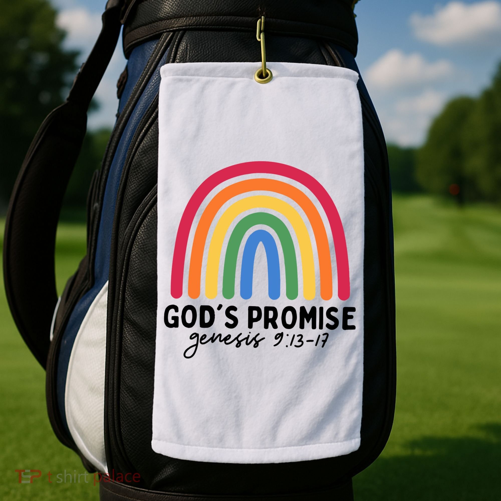 Gods Promise Christian Rainbow Golf Towel