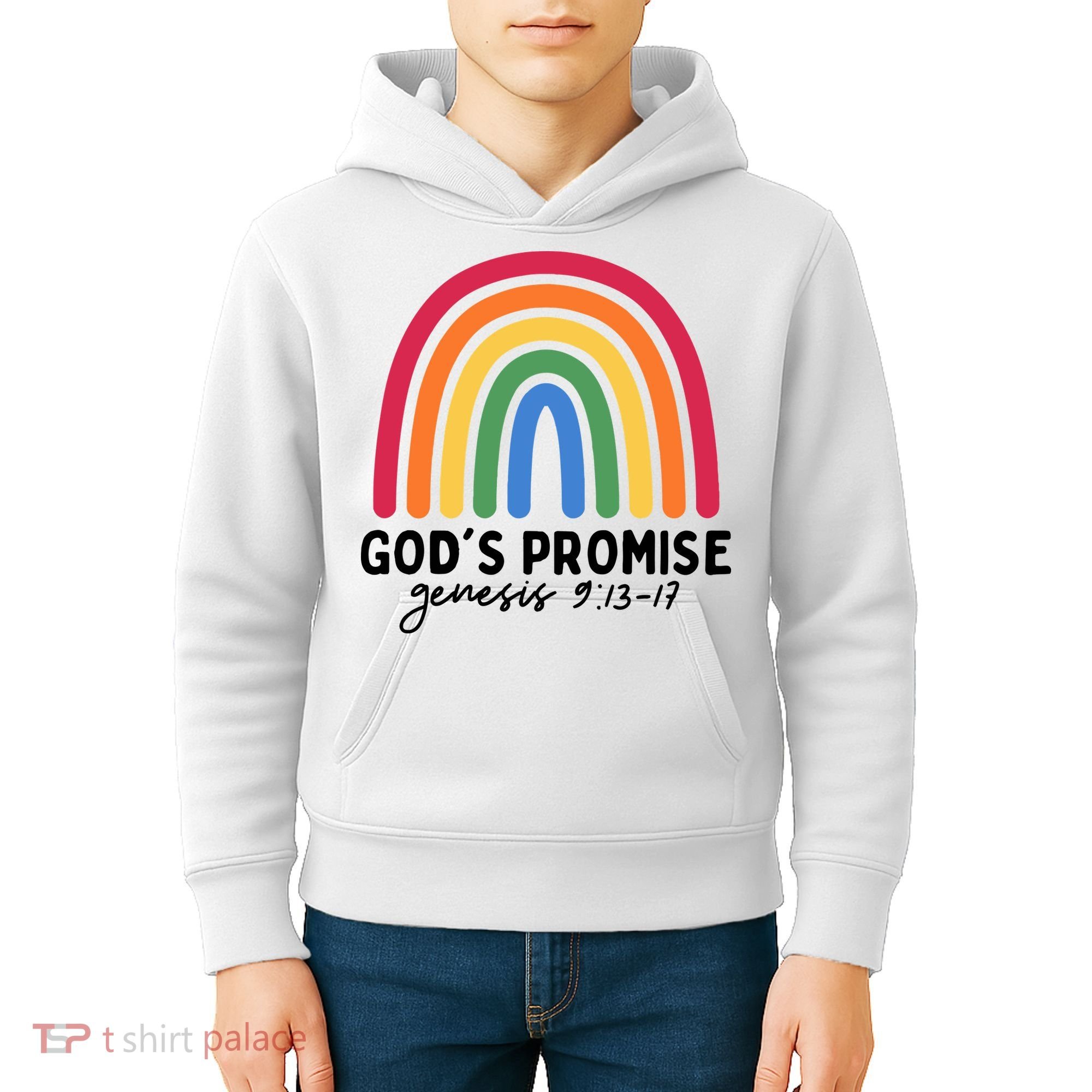 Gods Promise Christian Rainbow Kids Hoodie