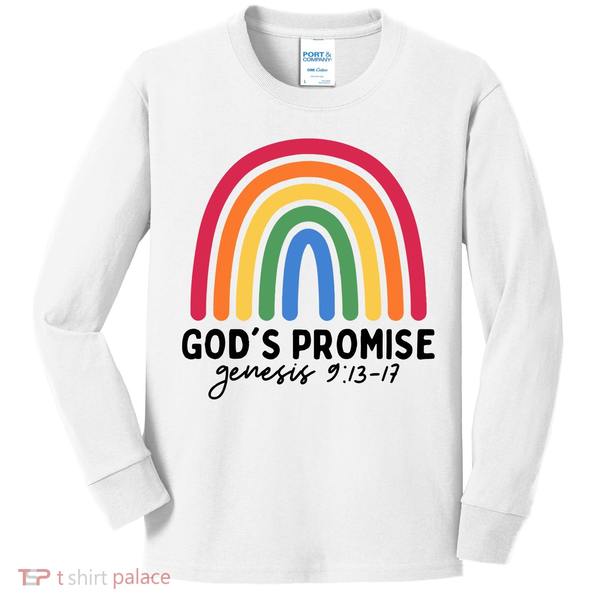 Gods Promise Christian Rainbow Kids Long Sleeve Shirt