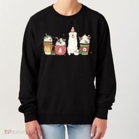 Great Pyrenees Coffee Latte Winter Christmas Dog Mom Holiday Great Gift Women's Sweatshirt thumb 0