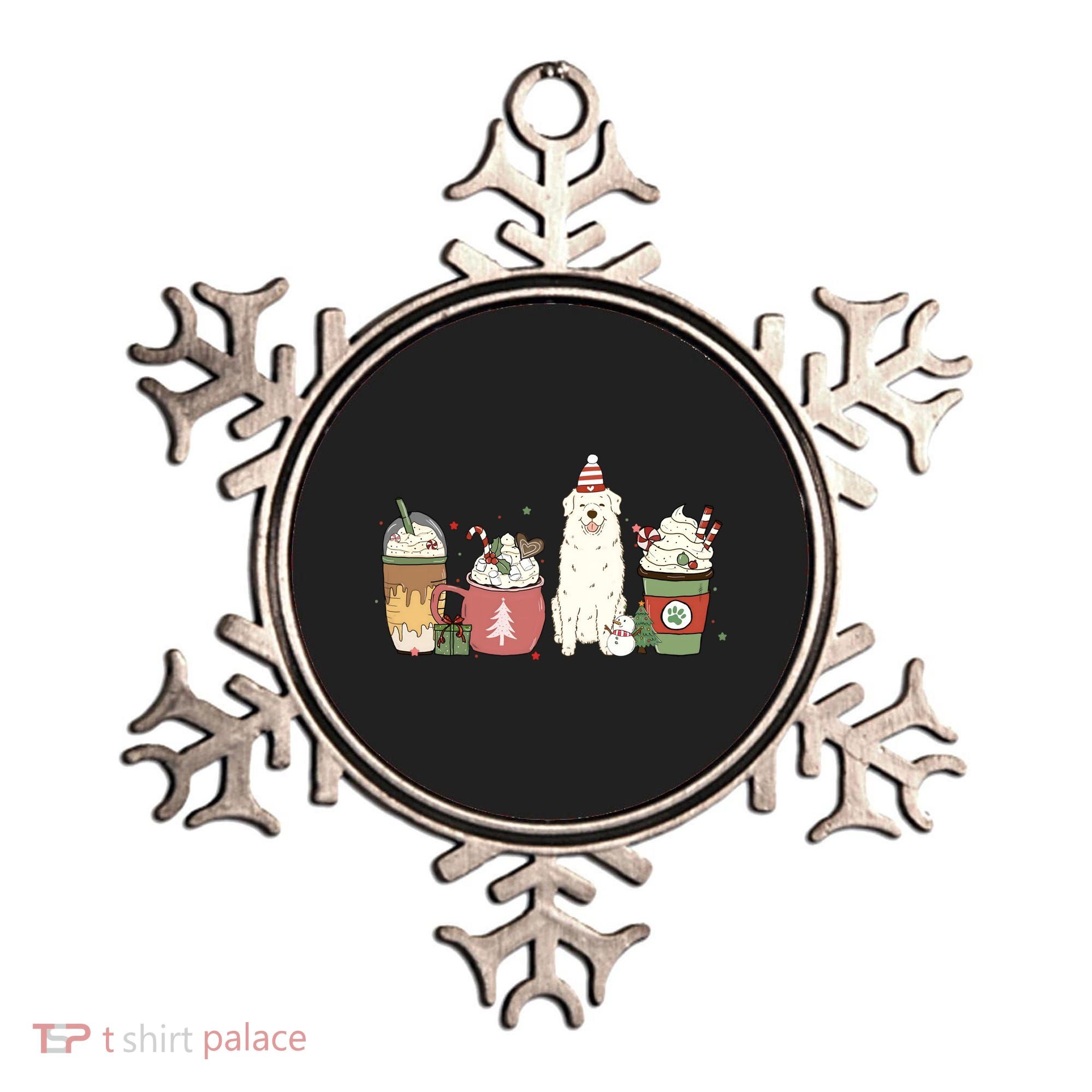 Great Pyrenees Coffee Latte Winter Christmas Dog Mom Holiday Great Gift Ornament