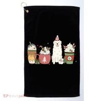 Great Pyrenees Coffee Latte Winter Christmas Dog Mom Holiday Great Gift Golf Towel thumb 0