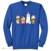 Great Pyrenees Coffee Latte Winter Christmas Dog Mom Holiday Great Gift Sweatshirt thumb 0