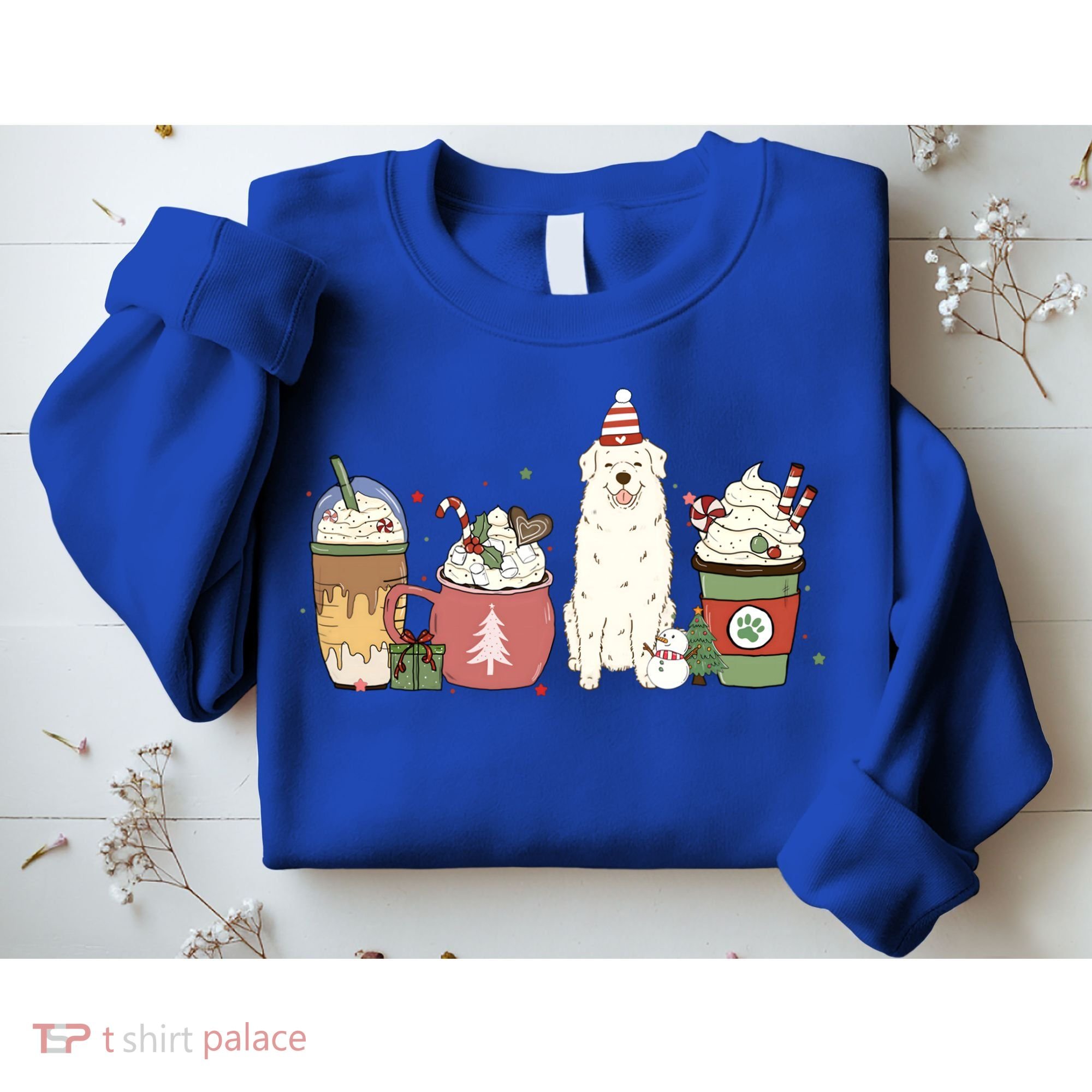 Great Pyrenees Coffee Latte Winter Christmas Dog Mom Holiday Great Gift Sweatshirt