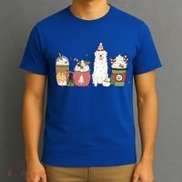 Great Pyrenees Coffee Latte Winter Christmas Dog Mom Holiday Great Gift T-Shirt thumb 3