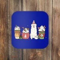 Great Pyrenees Coffee Latte Winter Christmas Dog Mom Holiday Great Gift Coaster thumb 0