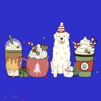 Great Pyrenees Coffee Latte Winter Christmas Dog Mom Holiday Great Gift Mousepad thumb 1