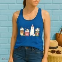 Great Pyrenees Coffee Latte Winter Christmas Dog Mom Holiday Great Gift Women's Tank Top thumb 2