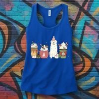 Great Pyrenees Coffee Latte Winter Christmas Dog Mom Holiday Great Gift Women's Tank Top thumb 3