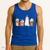 Great Pyrenees Coffee Latte Winter Christmas Dog Mom Holiday Great Gift Tank Top thumb 3