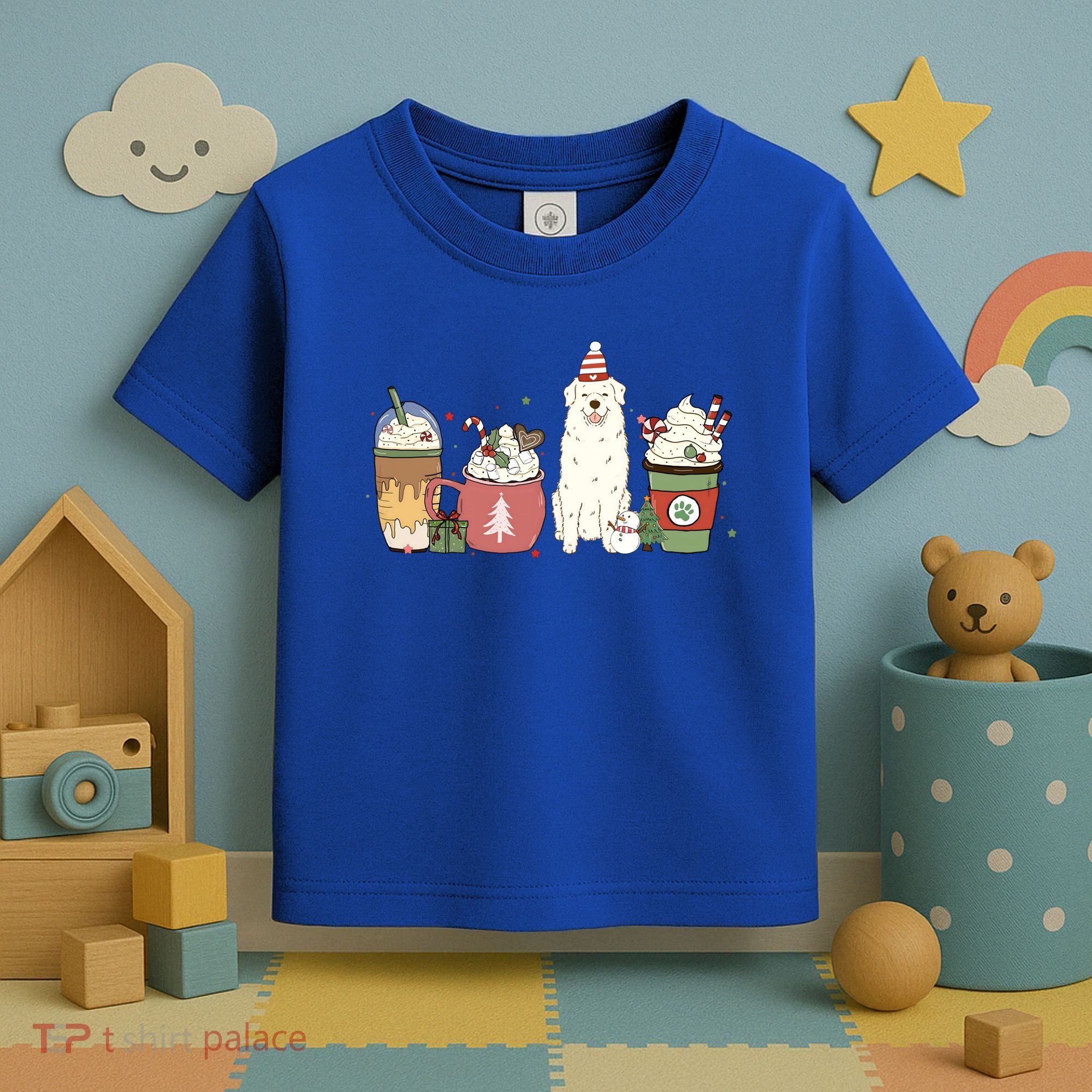 Great Pyrenees Coffee Latte Winter Christmas Dog Mom Holiday Great Gift Toddler T-Shirt