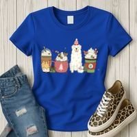 Great Pyrenees Coffee Latte Winter Christmas Dog Mom Holiday Great Gift Women's T-Shirt thumb 3
