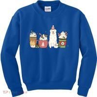 Great Pyrenees Coffee Latte Winter Christmas Dog Mom Holiday Great Gift Kids Sweatshirt thumb 0