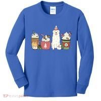Great Pyrenees Coffee Latte Winter Christmas Dog Mom Holiday Great Gift Kids Long Sleeve Shirt thumb 0