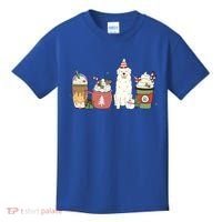 Great Pyrenees Coffee Latte Winter Christmas Dog Mom Holiday Great Gift Kids T-Shirt thumb 0