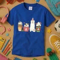 Great Pyrenees Coffee Latte Winter Christmas Dog Mom Holiday Great Gift Kids T-Shirt thumb 3