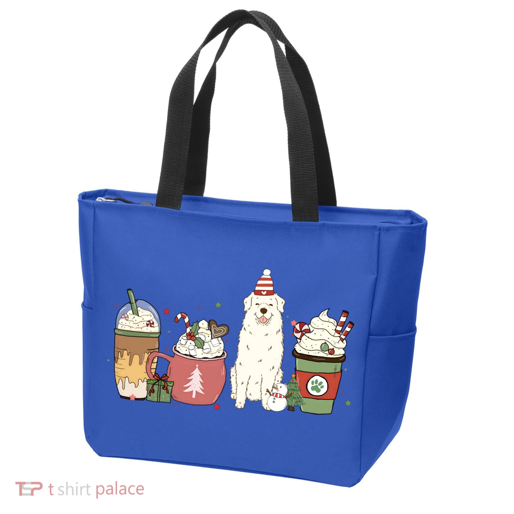 Great Pyrenees Coffee Latte Winter Christmas Dog Mom Holiday Great Gift Tote Bag