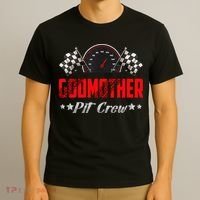 Godmother Pit Crew Birthday Racing Car Family Matching Race T-Shirt thumb 3