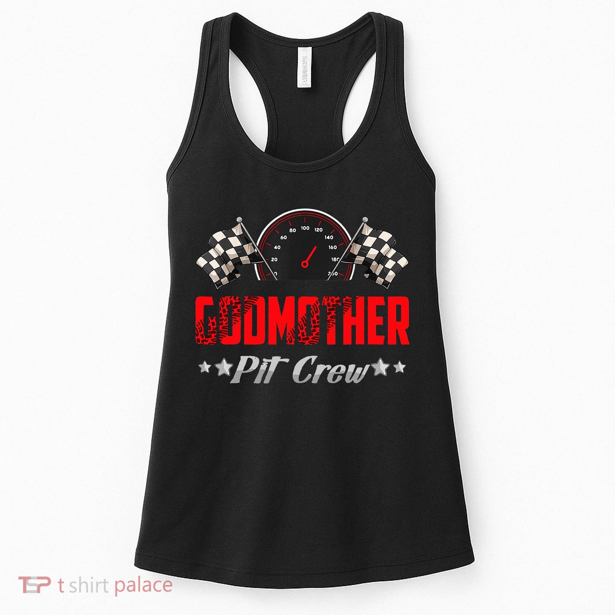 Godmother Pit Crew Birthday Racing Car Family Matching Race Women's Tank Top
