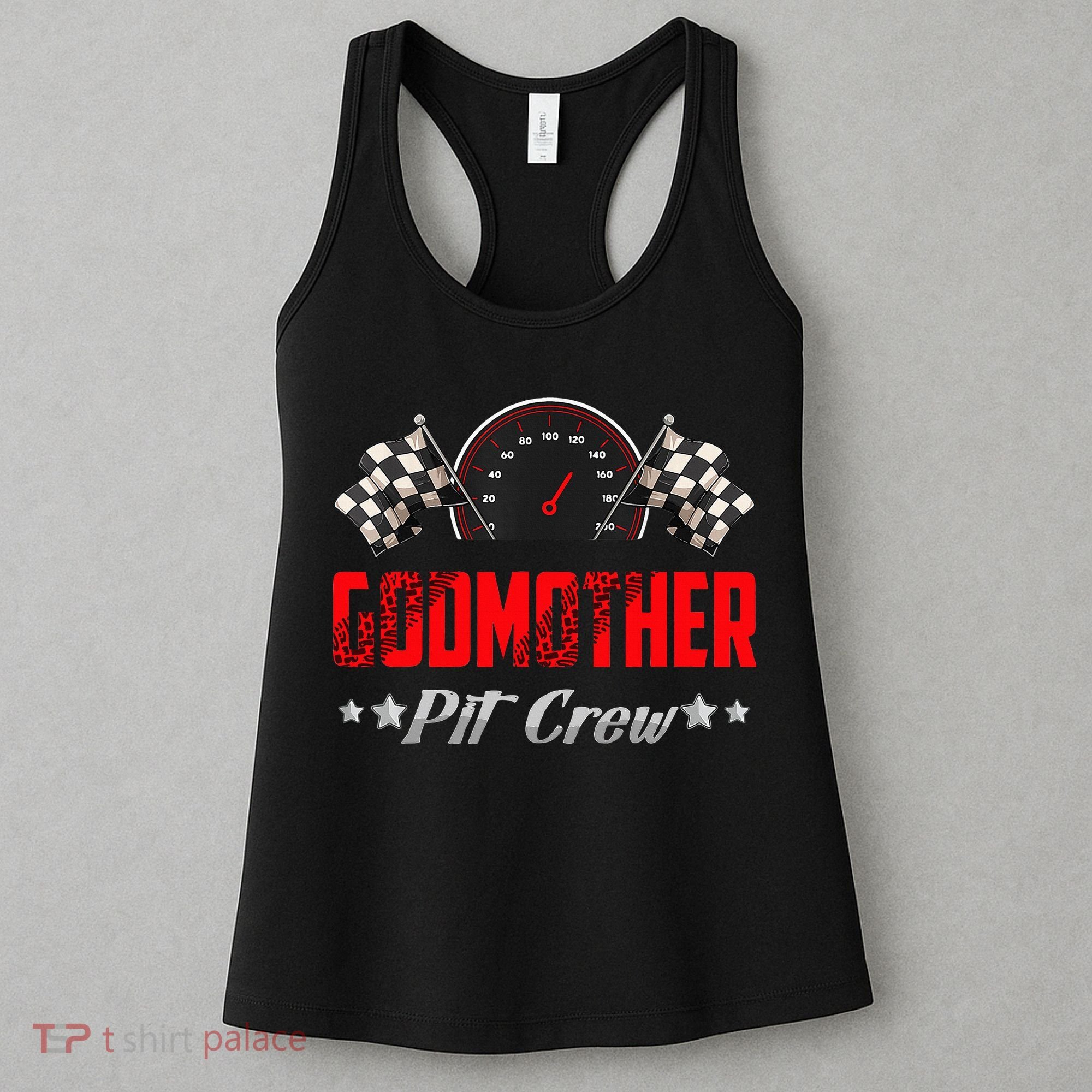 Godmother Pit Crew Birthday Racing Car Family Matching Race Women's Tank Top