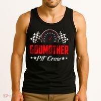 Godmother Pit Crew Birthday Racing Car Family Matching Race Tank Top thumb 3