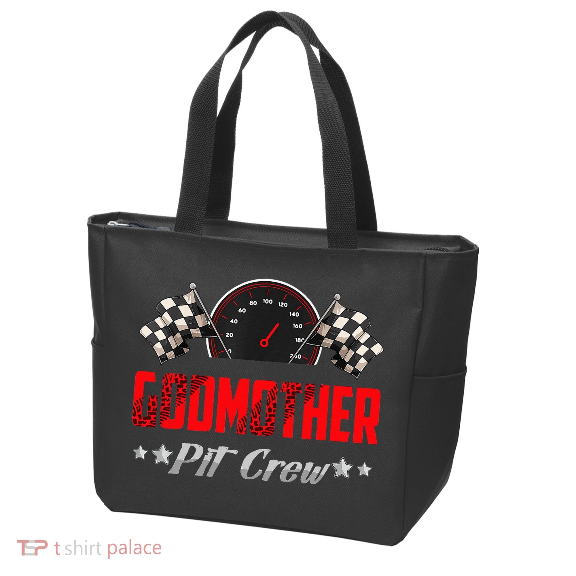 Godmother Pit Crew Birthday Racing Car Family Matching Race Tote Bag