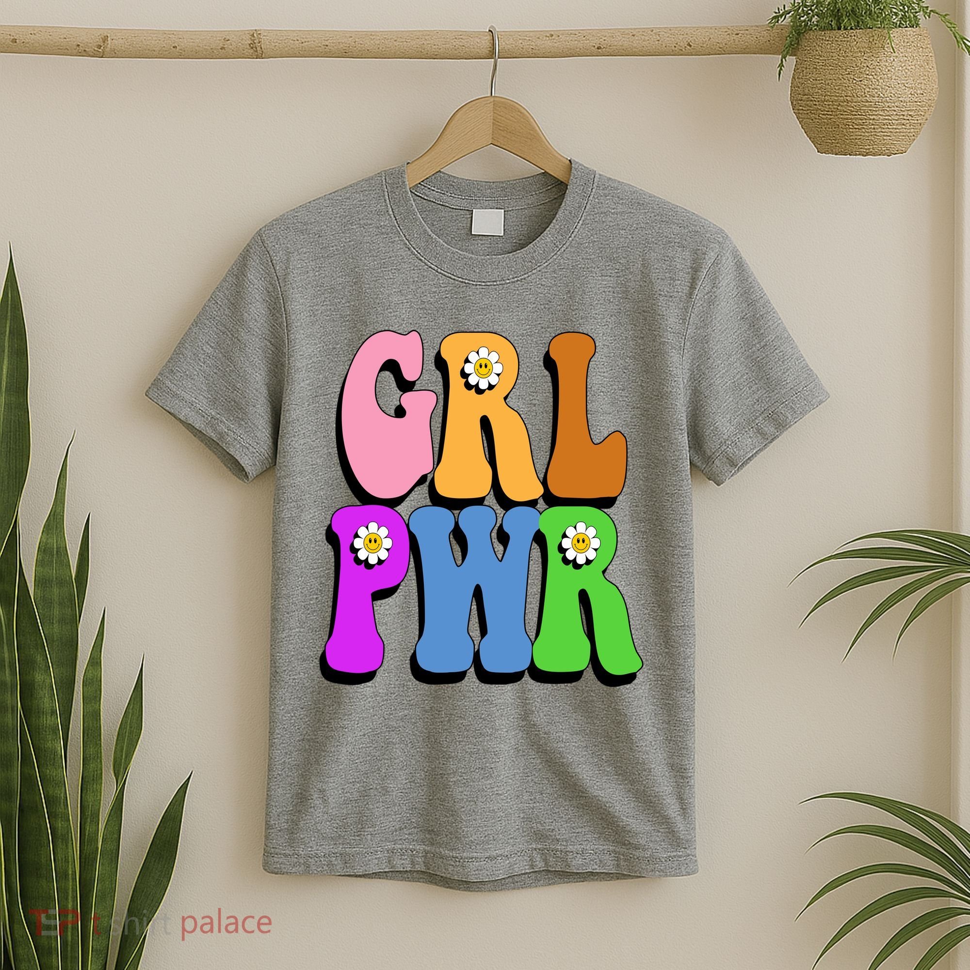 Girl Power Cute Sunflower Retro Colorful T-Shirt