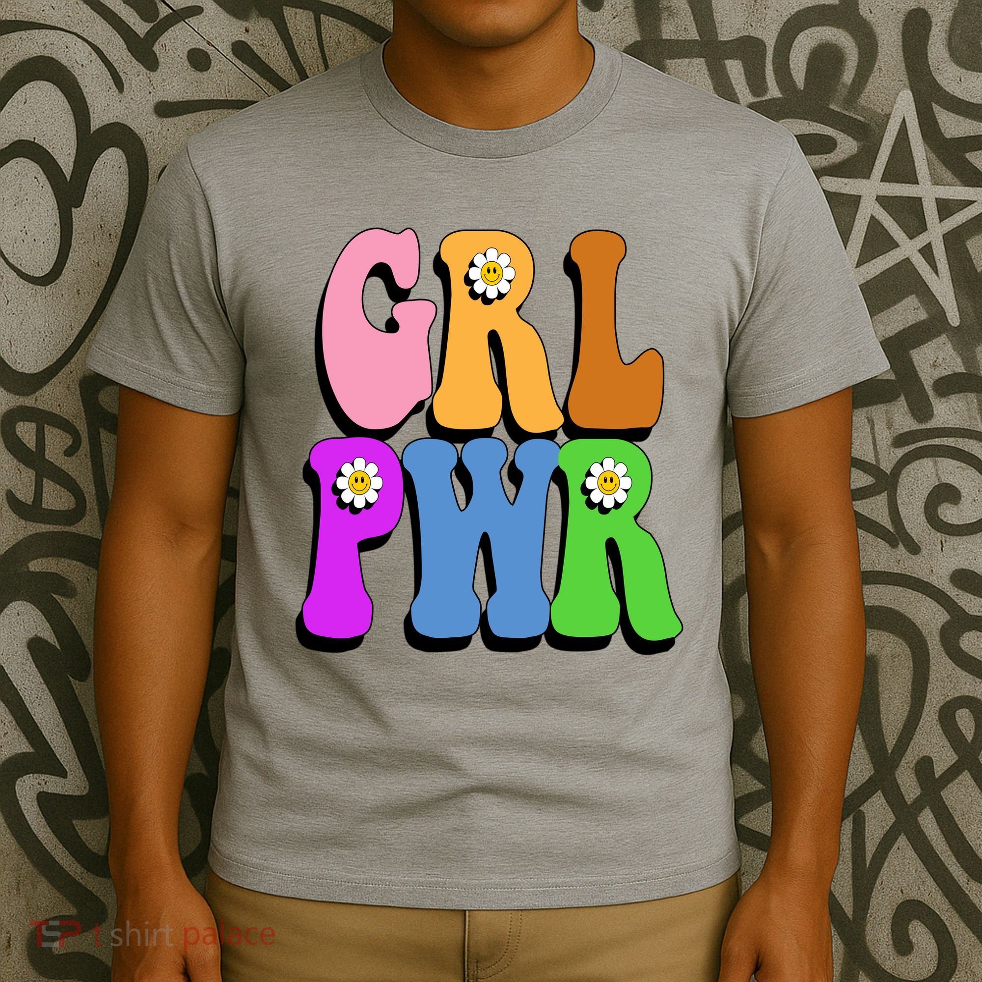Girl Power Cute Sunflower Retro Colorful T-Shirt