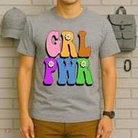 Girl Power Cute Sunflower Retro Colorful T-Shirt thumb 6