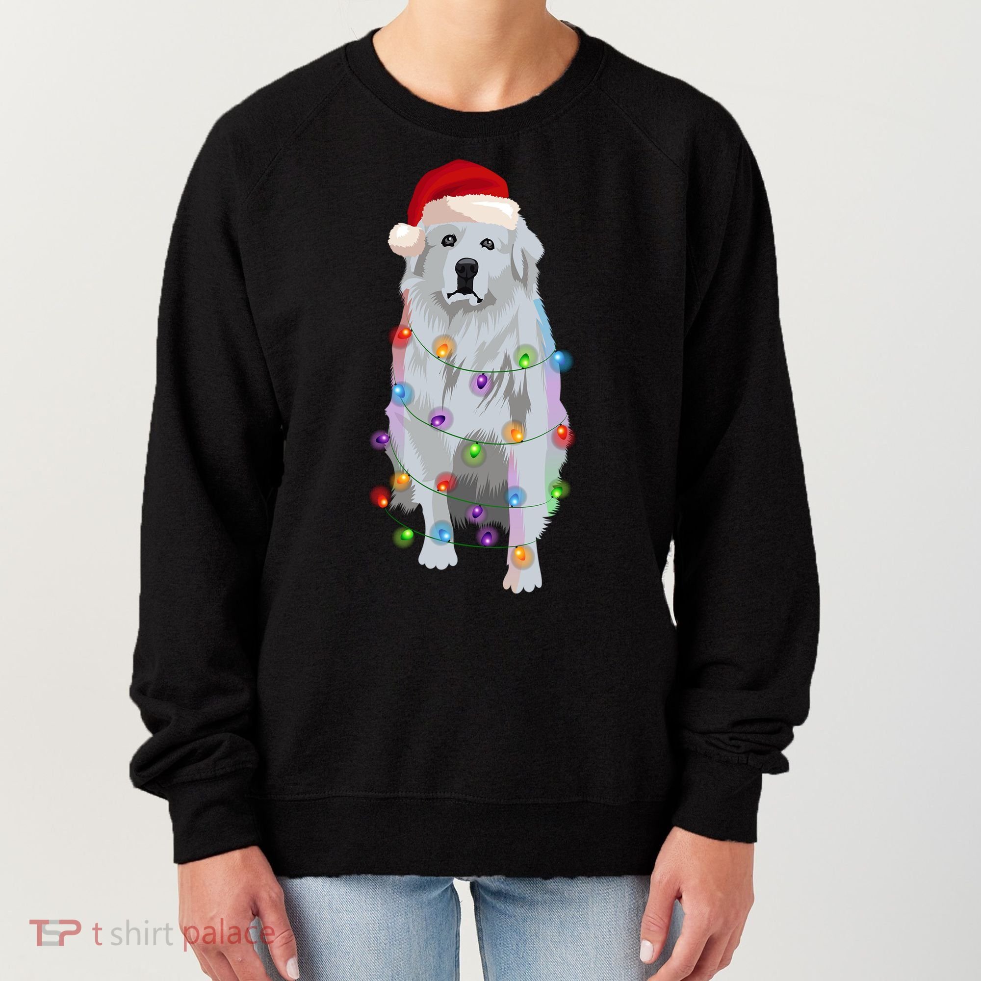 Great Pyrenees Christmas Lights Xmas Patou Pyrenean Gift Women's Sweatshirt