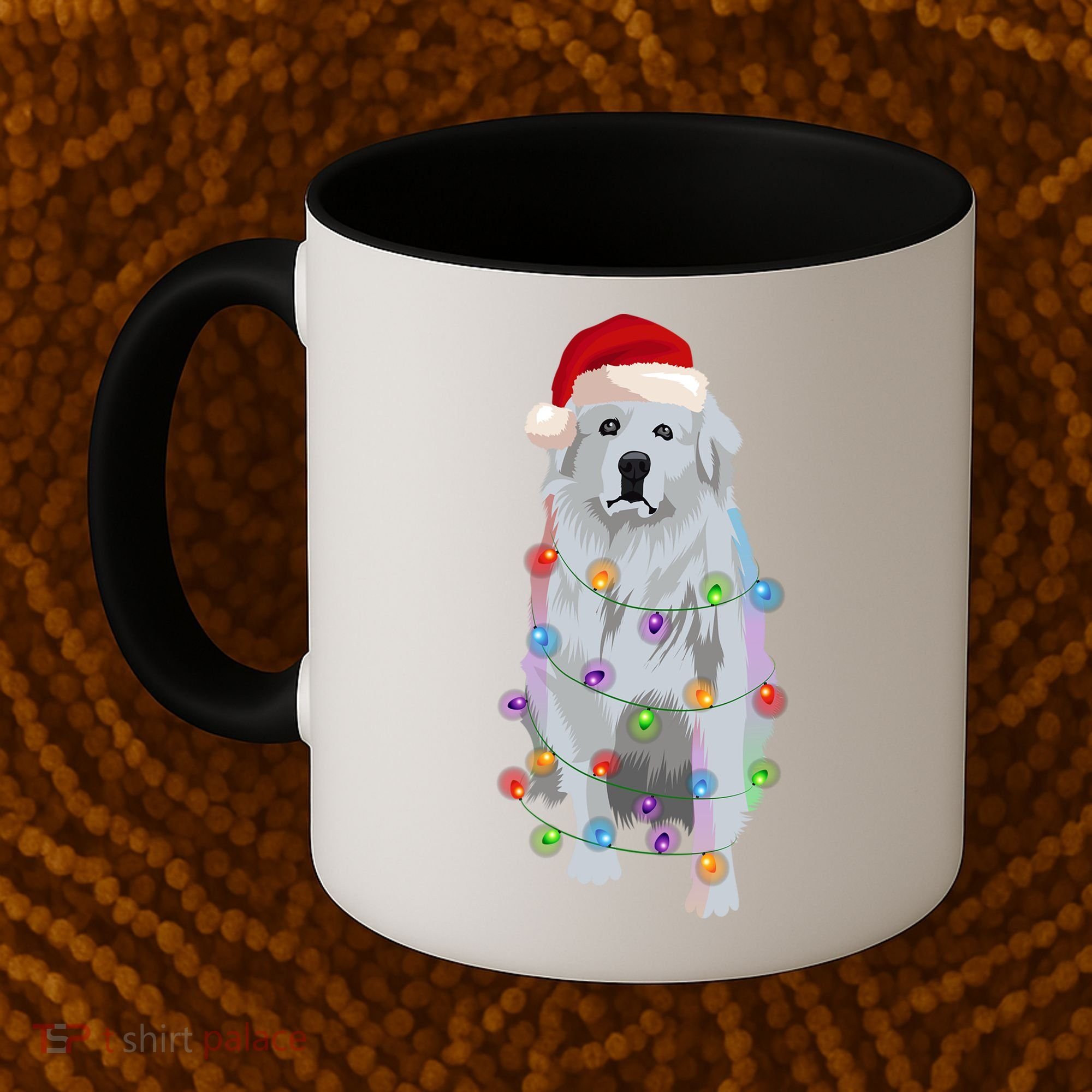 Great Pyrenees Christmas Lights Xmas Patou Pyrenean Gift Coffee Mug