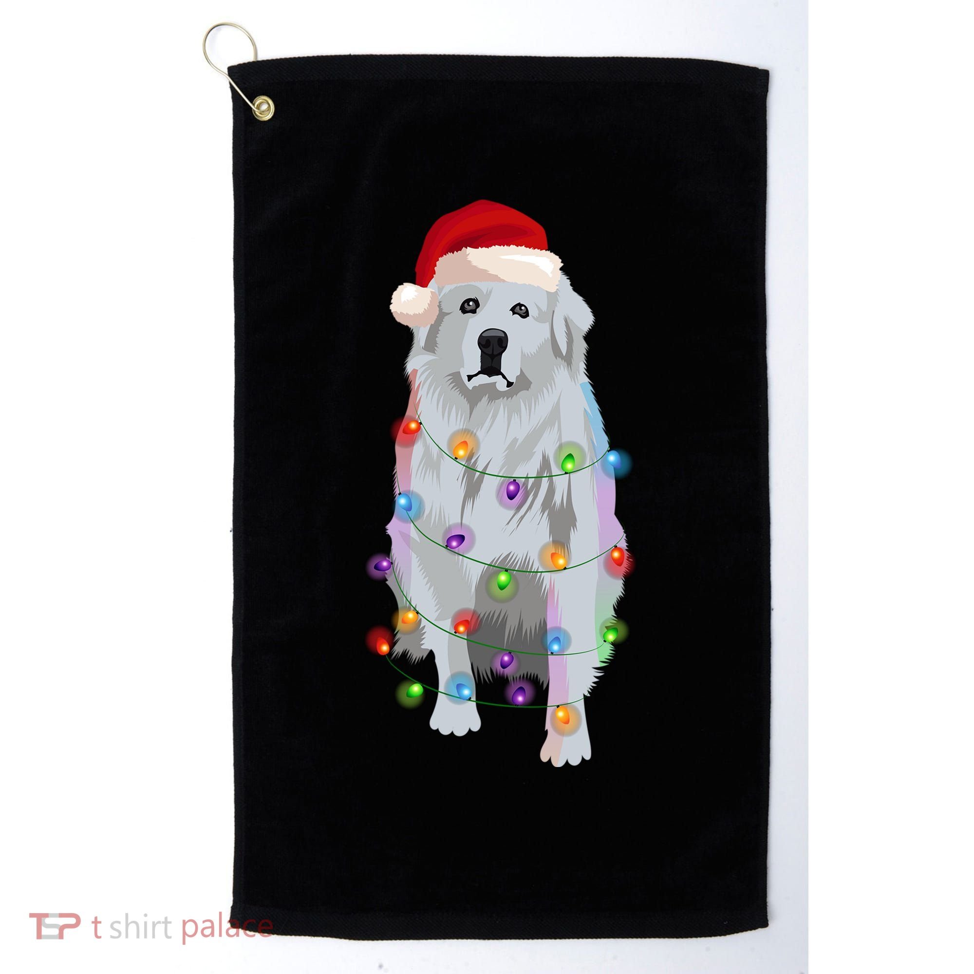 Great Pyrenees Christmas Lights Xmas Patou Pyrenean Gift Golf Towel