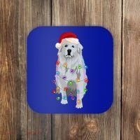Great Pyrenees Christmas Lights Xmas Patou Pyrenean Gift Coaster thumb 0