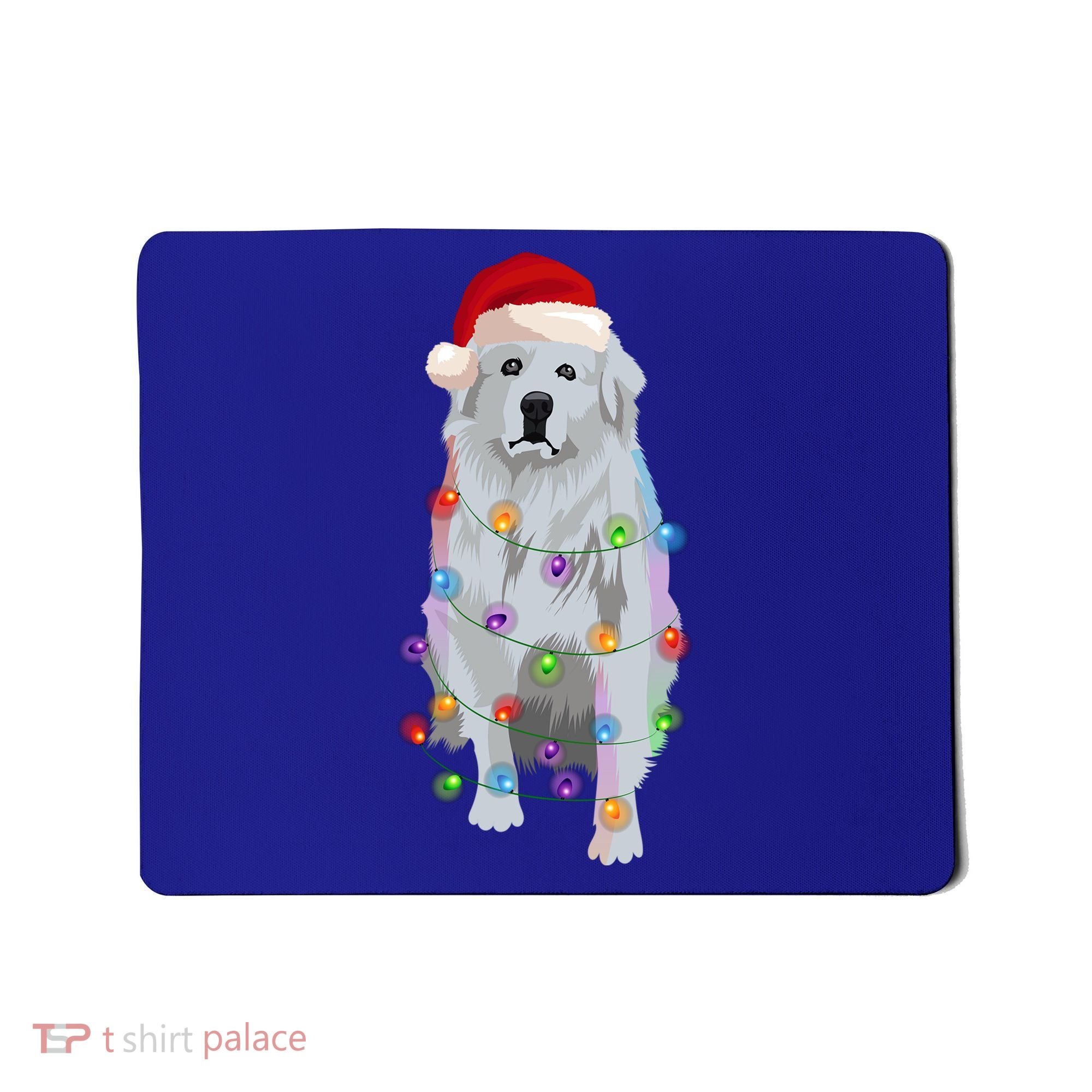 Great Pyrenees Christmas Lights Xmas Patou Pyrenean Gift Mousepad