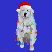 Great Pyrenees Christmas Lights Xmas Patou Pyrenean Gift Mousepad thumb 1