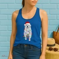 Great Pyrenees Christmas Lights Xmas Patou Pyrenean Gift Women's Tank Top thumb 2