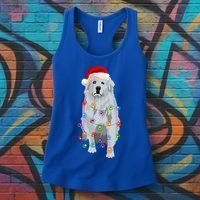 Great Pyrenees Christmas Lights Xmas Patou Pyrenean Gift Women's Tank Top thumb 3
