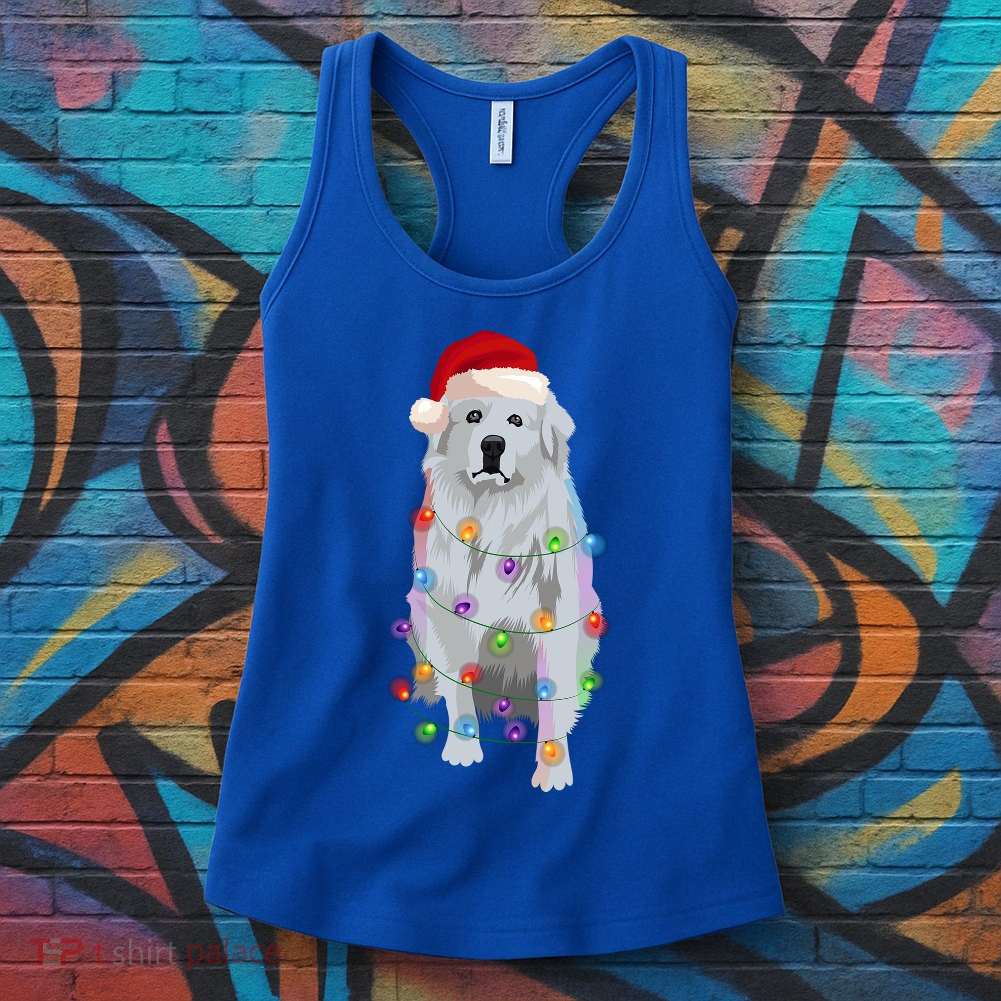 Great Pyrenees Christmas Lights Xmas Patou Pyrenean Gift Women's Tank Top
