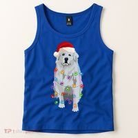 Great Pyrenees Christmas Lights Xmas Patou Pyrenean Gift Tank Top thumb 2
