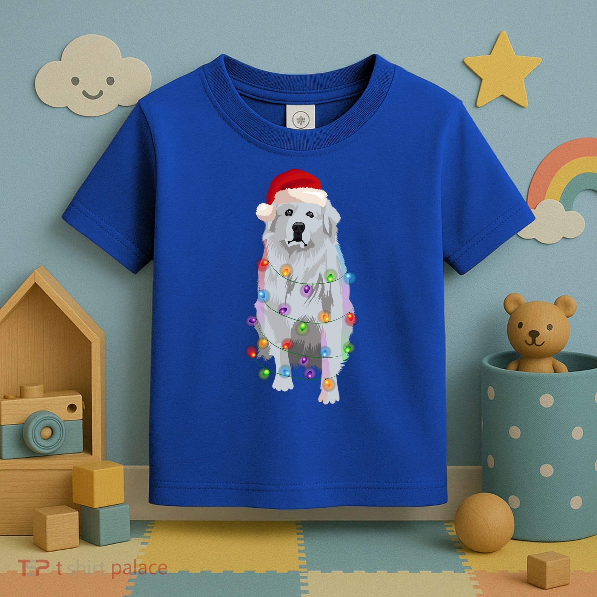 Great Pyrenees Christmas Lights Xmas Patou Pyrenean Gift Toddler T-Shirt