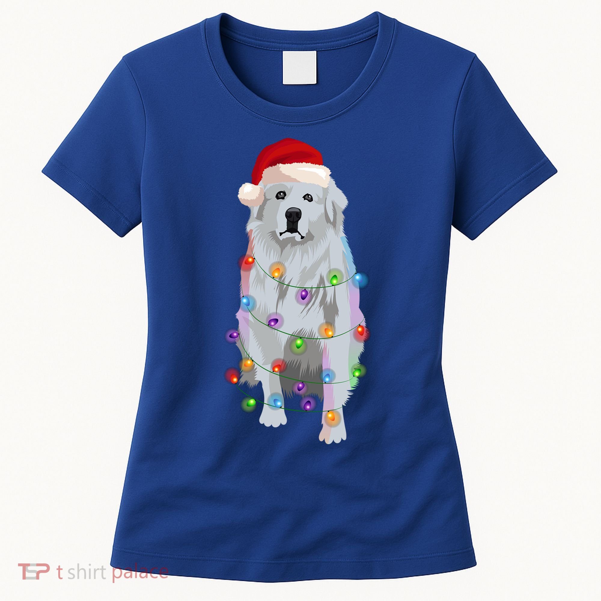 Great Pyrenees Christmas Lights Xmas Patou Pyrenean Gift Women's T-Shirt