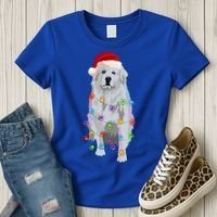 Great Pyrenees Christmas Lights Xmas Patou Pyrenean Gift Women's T-Shirt thumb 3