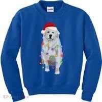 Great Pyrenees Christmas Lights Xmas Patou Pyrenean Gift Kids Sweatshirt thumb 0