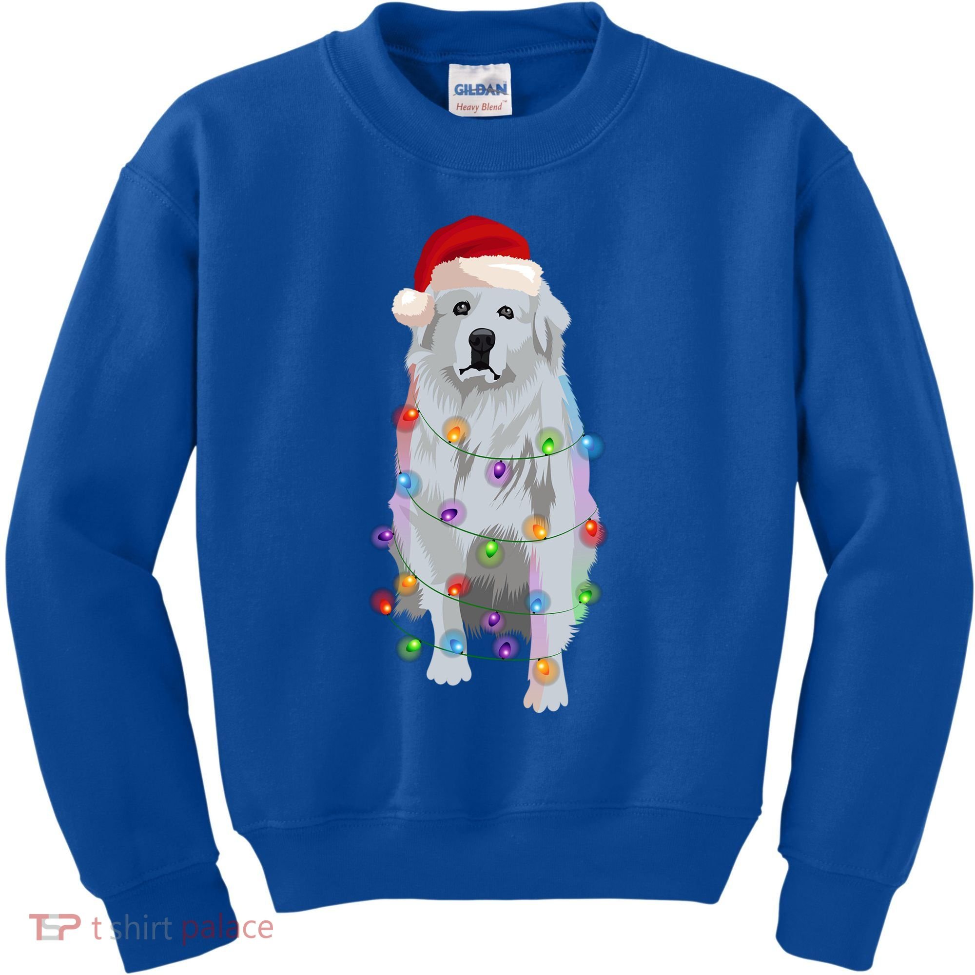 Great Pyrenees Christmas Lights Xmas Patou Pyrenean Gift Kids Sweatshirt