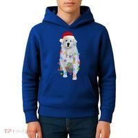 Great Pyrenees Christmas Lights Xmas Patou Pyrenean Gift Kids Hoodie thumb 4