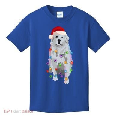 Great Pyrenees Christmas Lights Xmas Patou Pyrenean Gift Kids T-Shirt