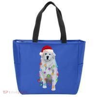 Great Pyrenees Christmas Lights Xmas Patou Pyrenean Gift Tote Bag thumb 0